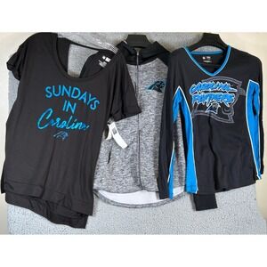 Womens‎ Carolina Panthers NFL Team Apparel Hoodie & 2 Tops Black Blue M